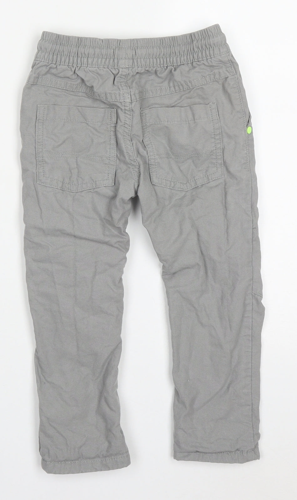 F&F Boys Grey  Cotton Cargo Trousers Size 2-3 Years  Regular Drawstring