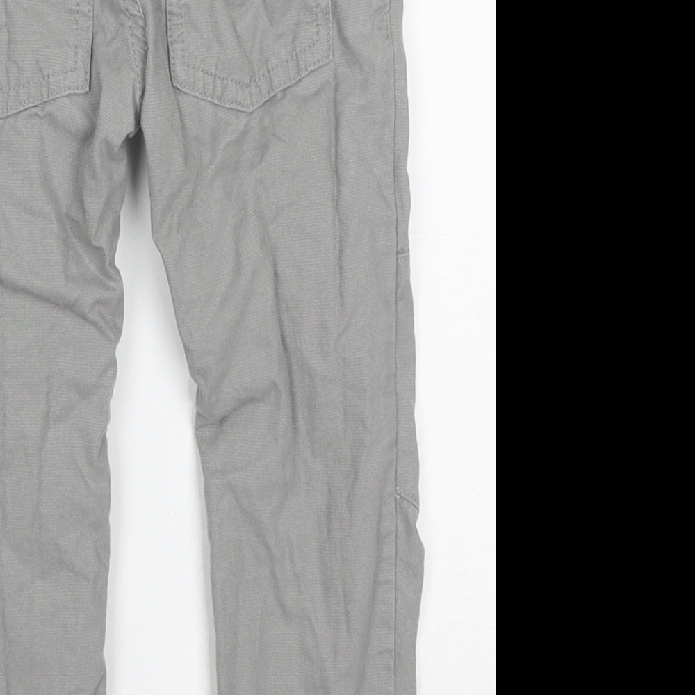 F&F Boys Grey  Cotton Cargo Trousers Size 2-3 Years  Regular Drawstring