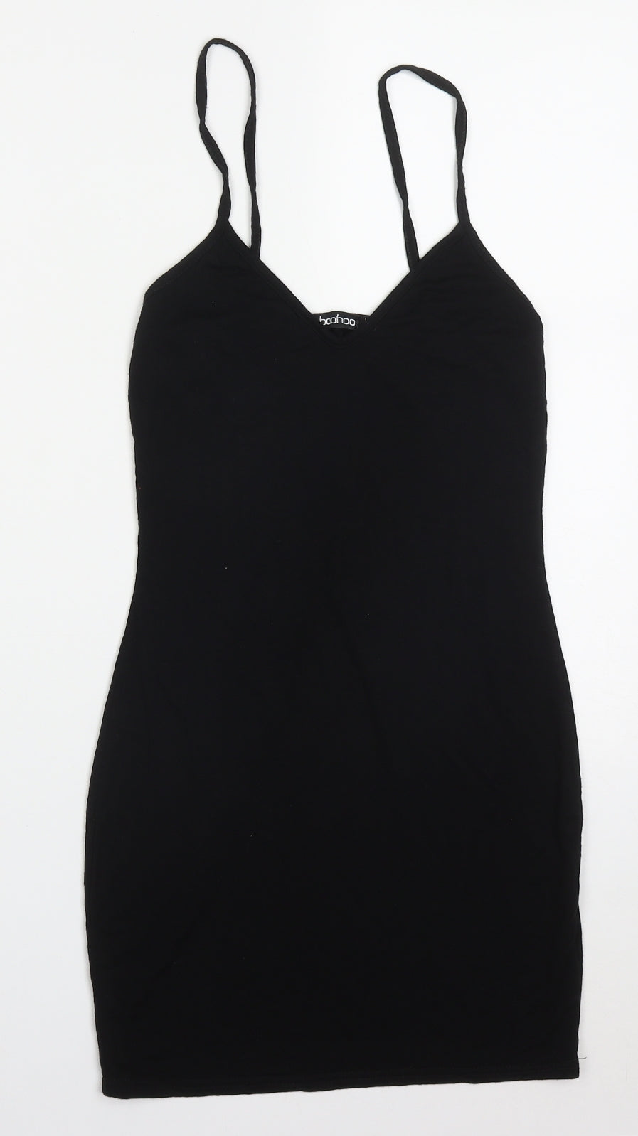 Boohoo Womens Black  Viscose Mini  Size 8  V-Neck Pullover