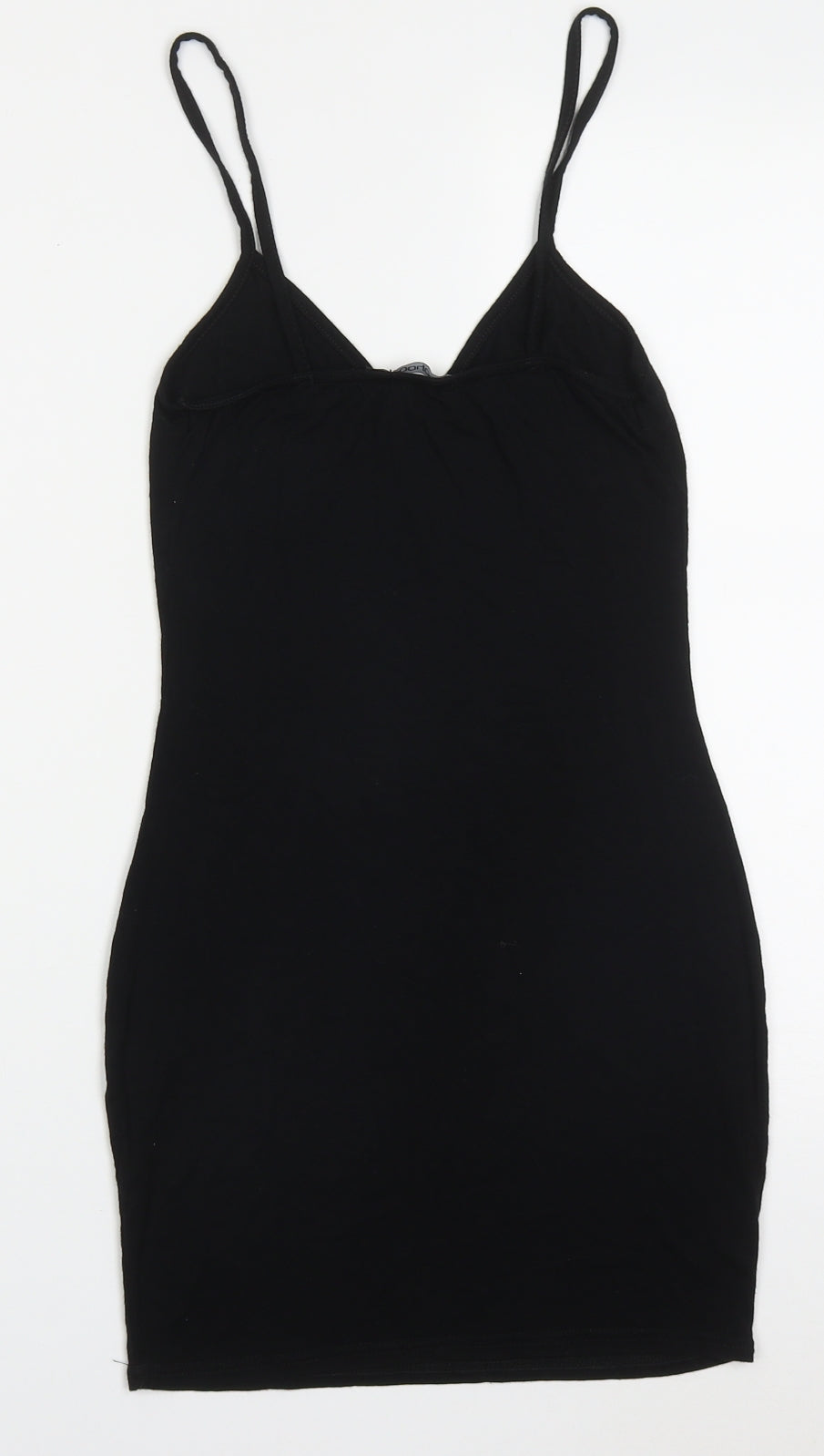 Boohoo Womens Black  Viscose Mini  Size 8  V-Neck Pullover