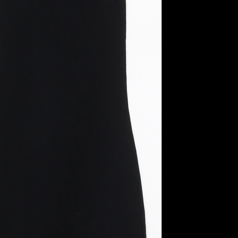 Boohoo Womens Black  Viscose Mini  Size 8  V-Neck Pullover
