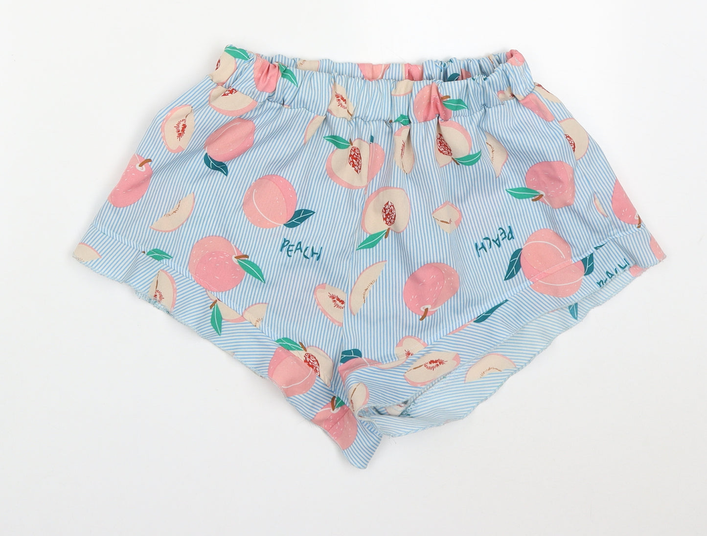 SheIn Womens Multicoloured Striped Polyester Mom Shorts Size M  Regular  - Peach Pyjama Shorts