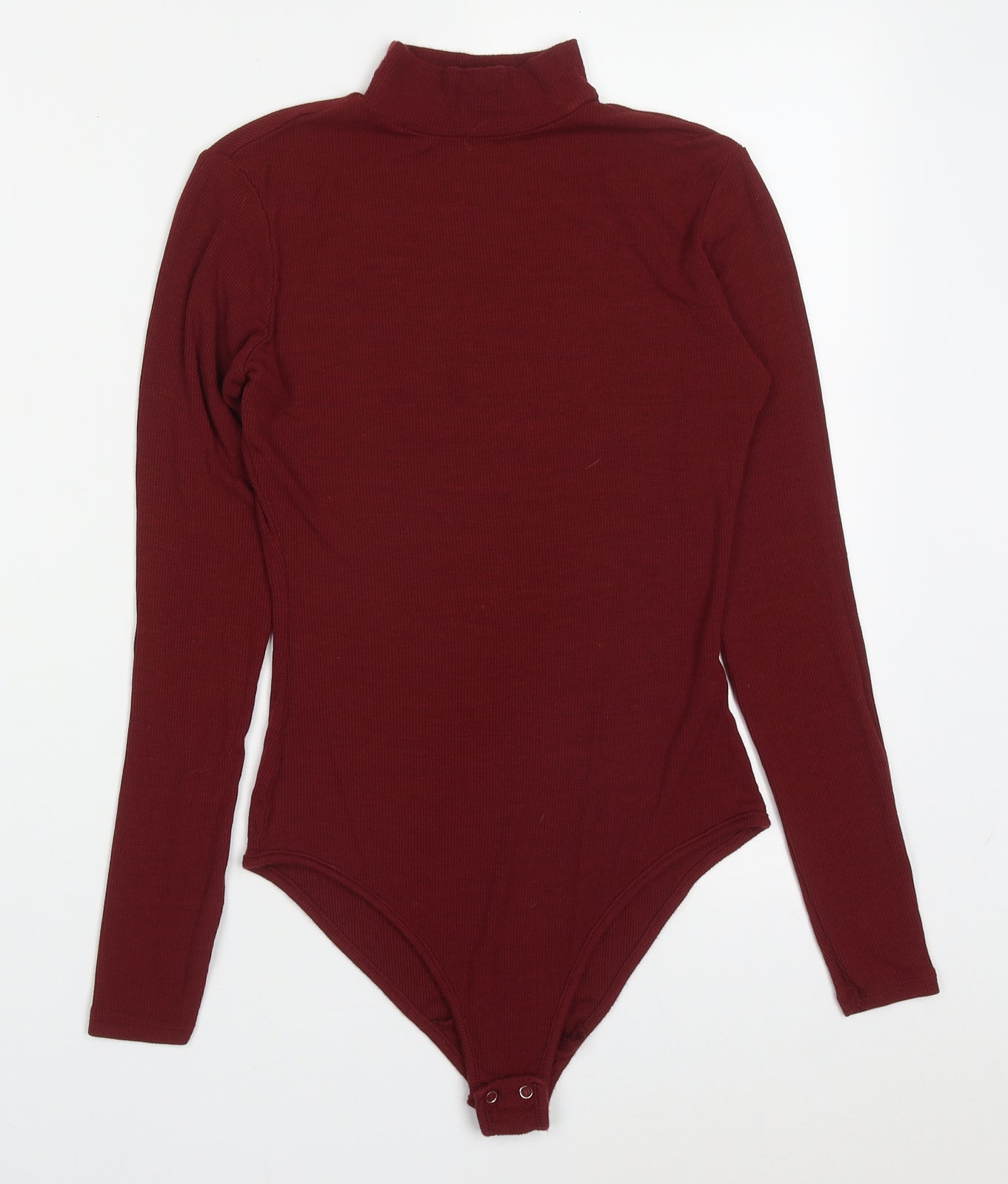 Primark Womens Red  Viscose Bodysuit One-Piece Size 10  Button