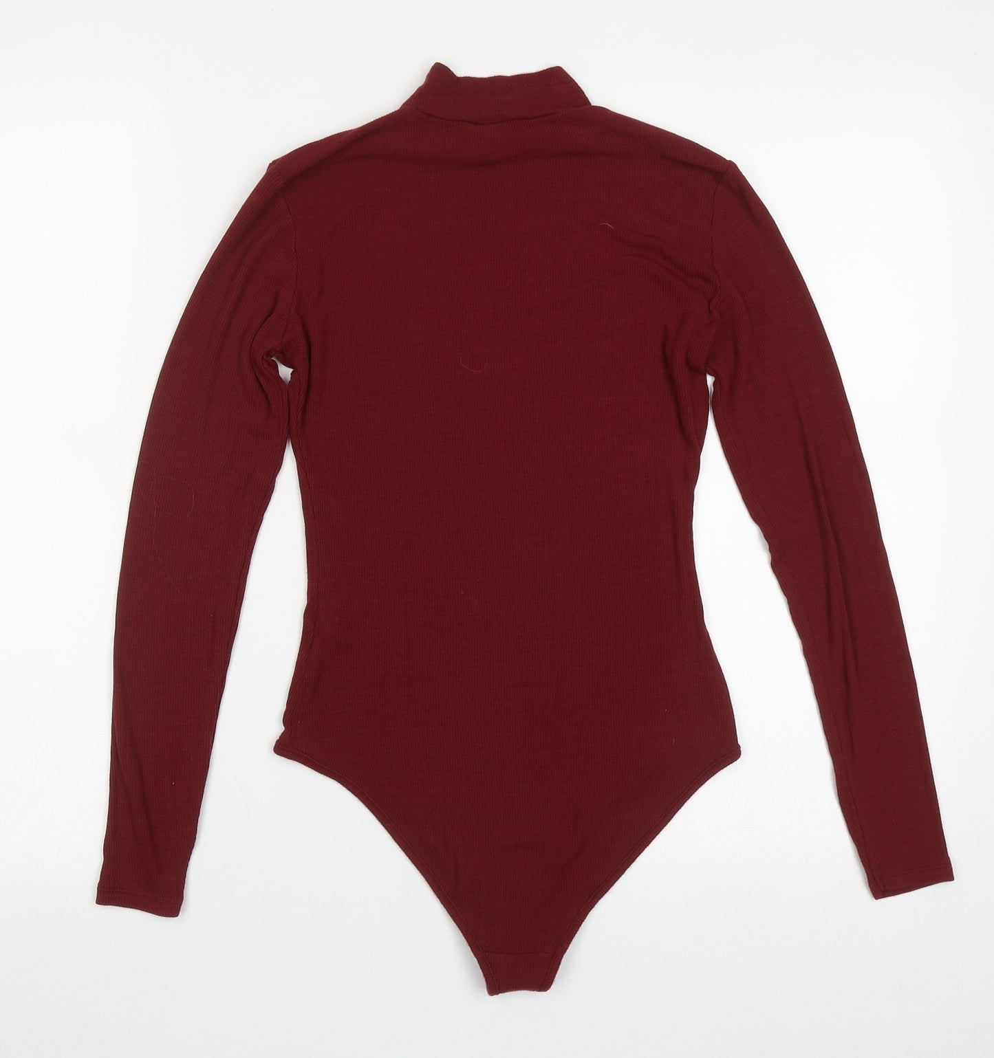 Primark Womens Red  Viscose Bodysuit One-Piece Size 10  Button