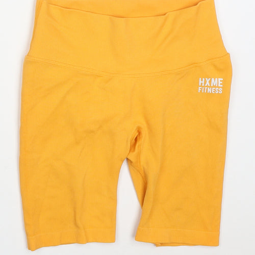 HXME Womens Orange  Nylon Athletic Shorts Size 24 in L7 in Regular  - HXME Fitness