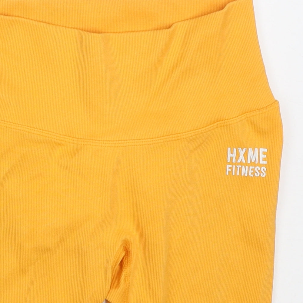 HXME Womens Orange  Nylon Athletic Shorts Size 24 in L7 in Regular  - HXME Fitness