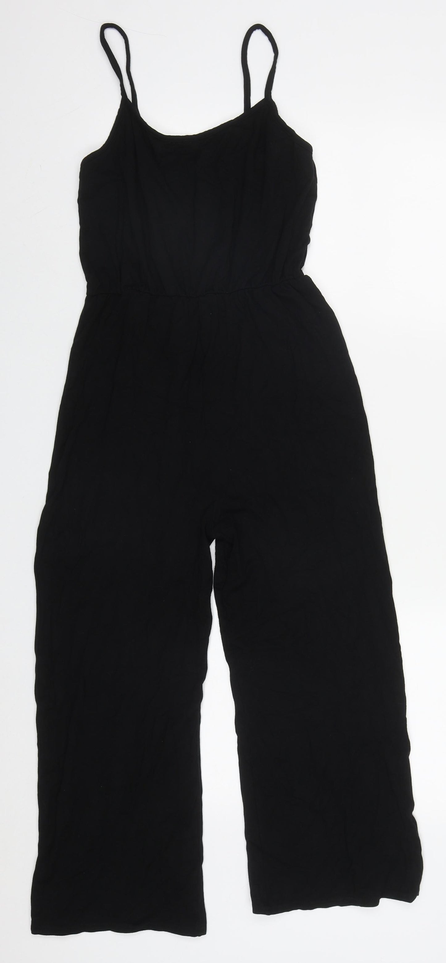PRETTYLITTLETHING Womens Black  Viscose Jumpsuit One-Piece Size 10 L20 in