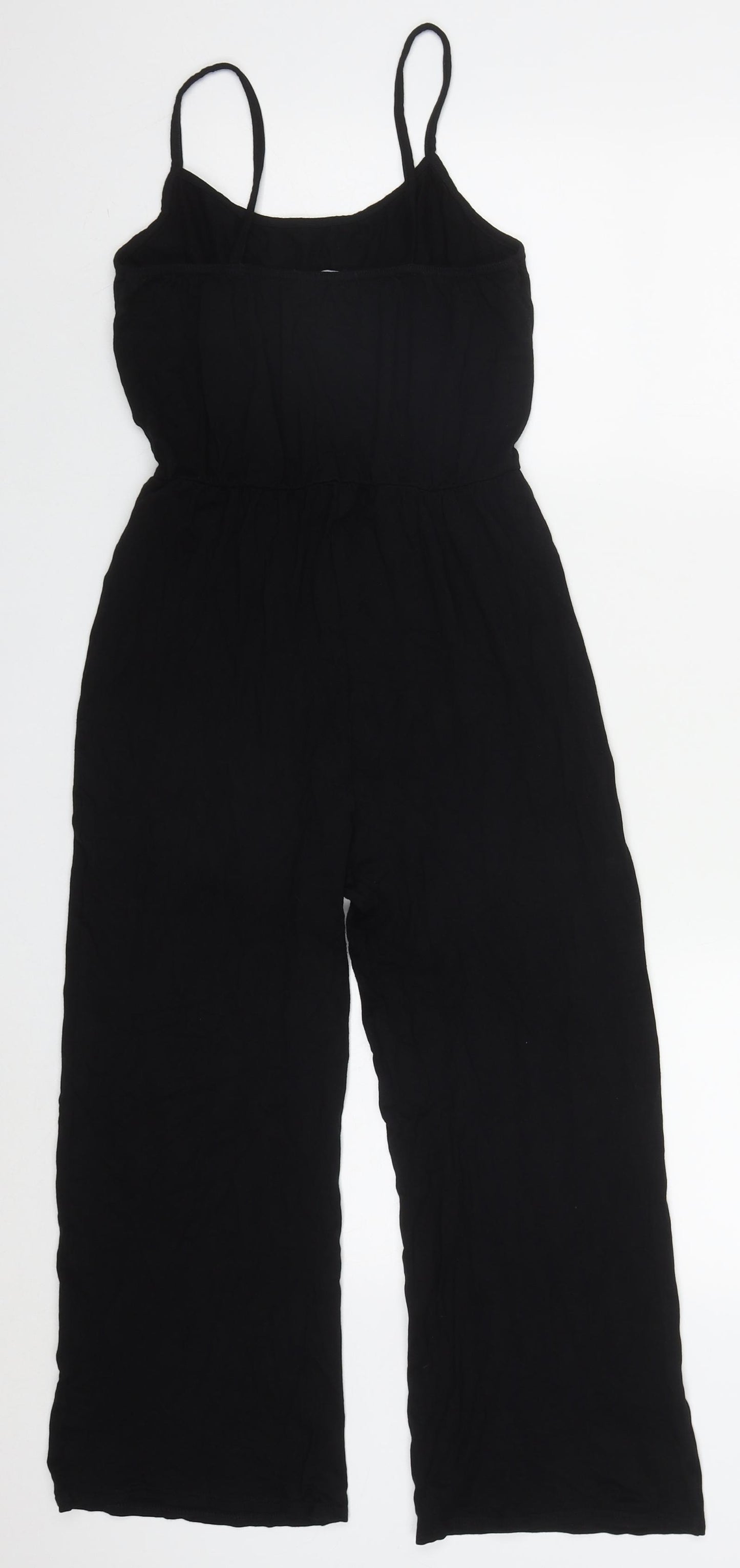 PRETTYLITTLETHING Womens Black  Viscose Jumpsuit One-Piece Size 10 L20 in