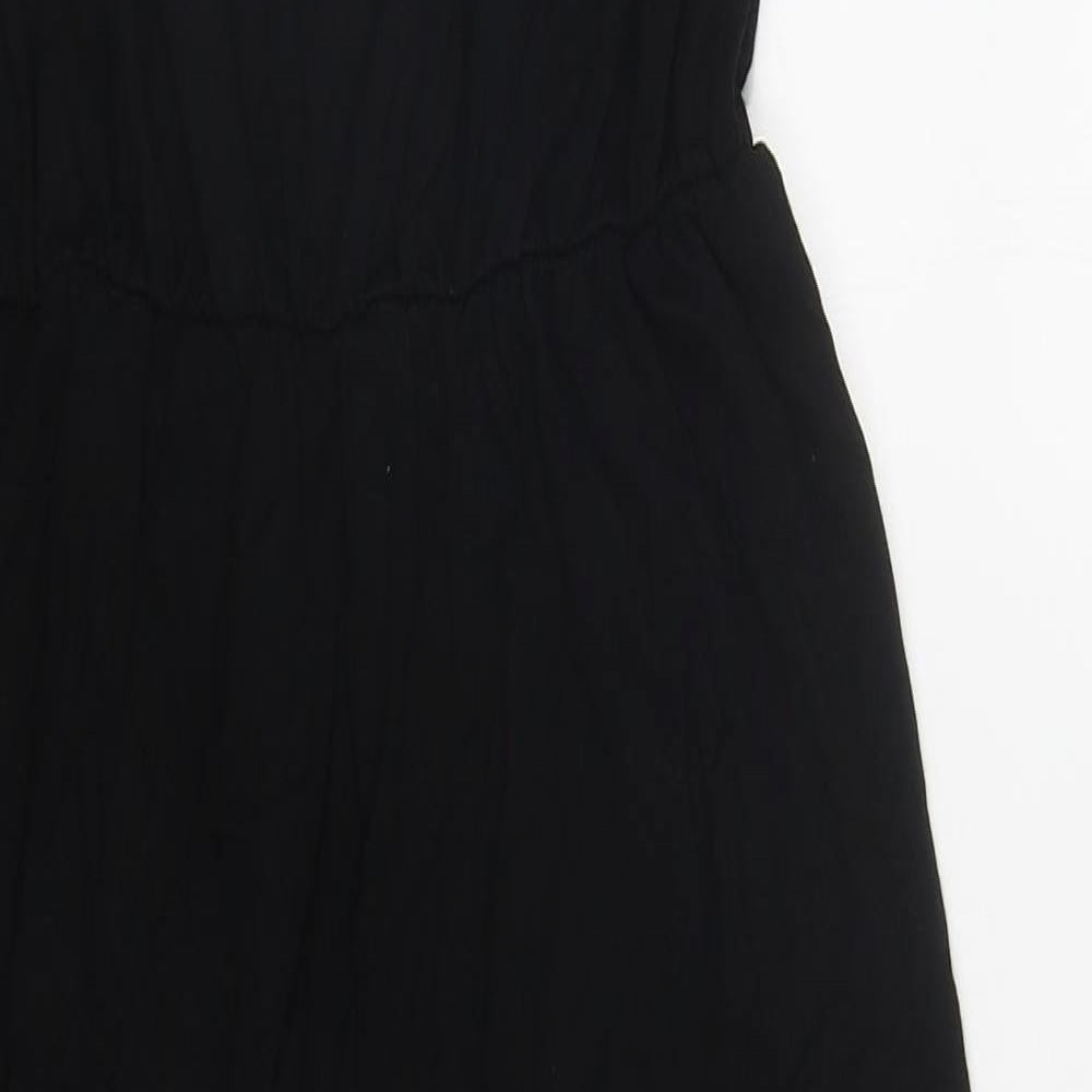 PRETTYLITTLETHING Womens Black  Viscose Jumpsuit One-Piece Size 10 L20 in