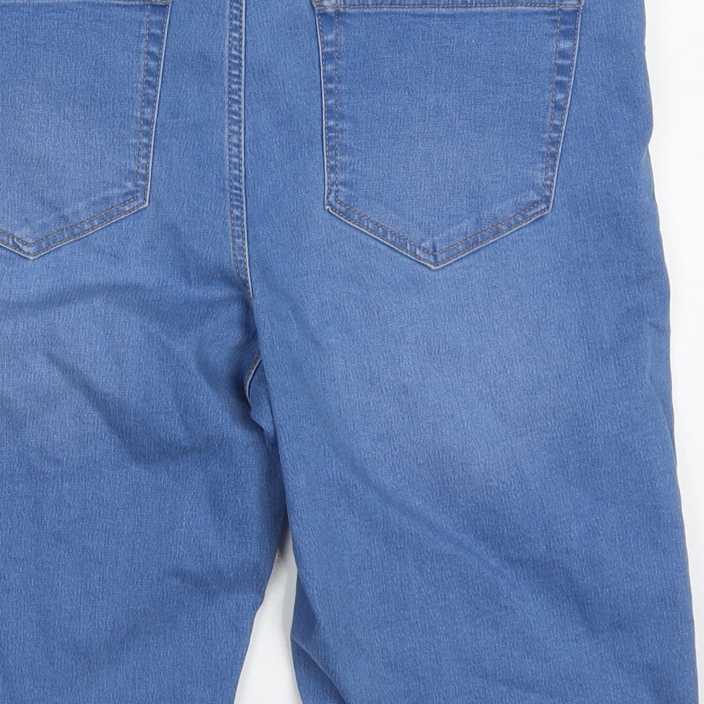 George Womens Blue  Cotton Bermuda Shorts Size 12 L12 in Regular Button