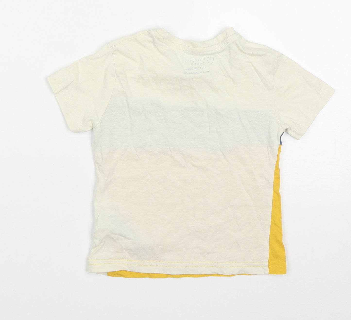 Primark Boys Multicoloured Colourblock Cotton Basic T-Shirt Size 2-3 Years Crew Neck Pullover