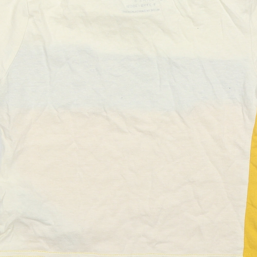 Primark Boys Multicoloured Colourblock Cotton Basic T-Shirt Size 2-3 Years Crew Neck Pullover