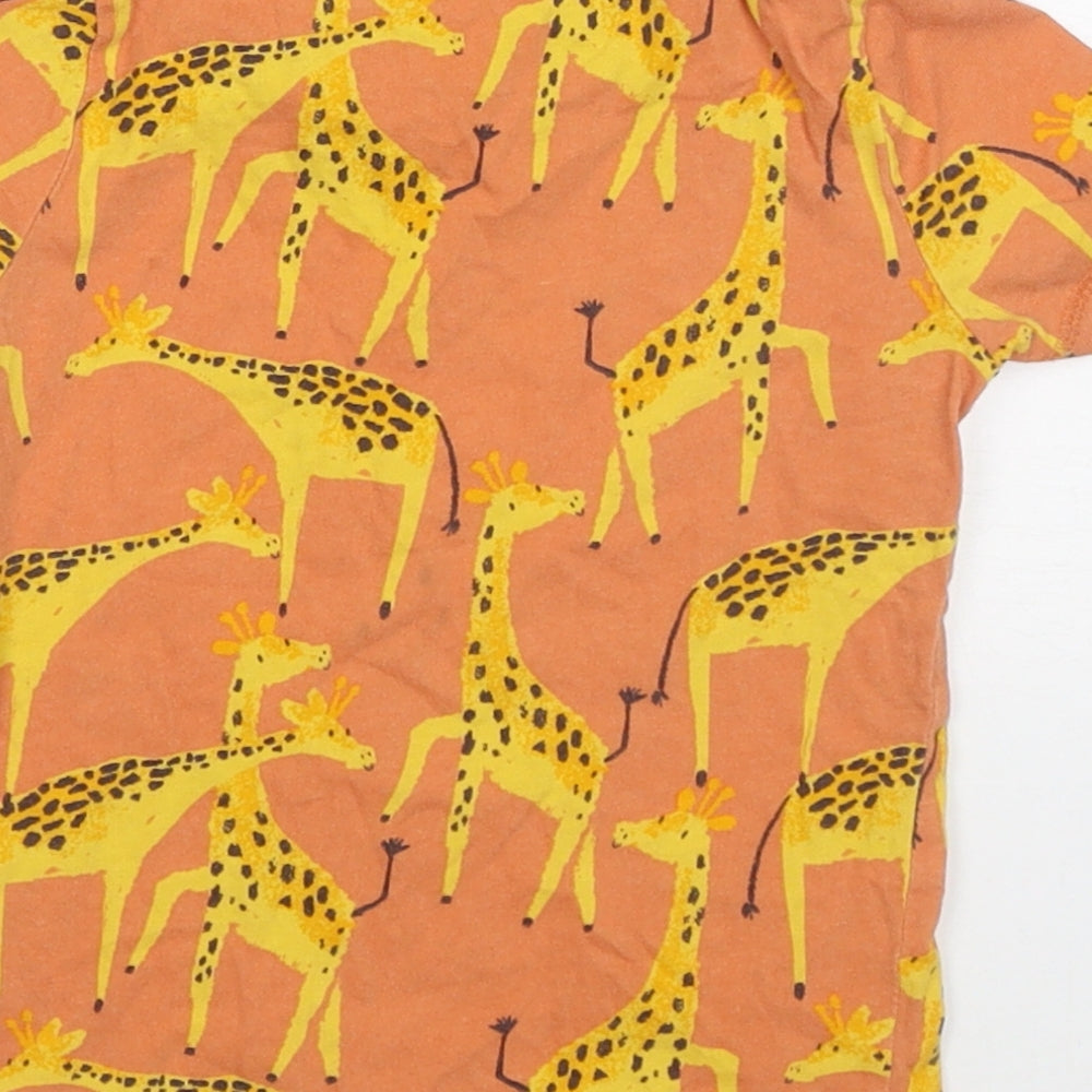 George Boys Orange  Cotton  Pyjama Top Size 2-3 Years  Pullover - Giraffes