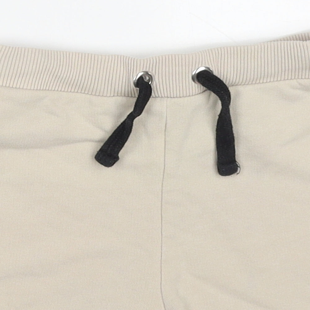 River Island Boys Beige  Cotton Sweat Shorts Size 2-3 Years  Regular Drawstring