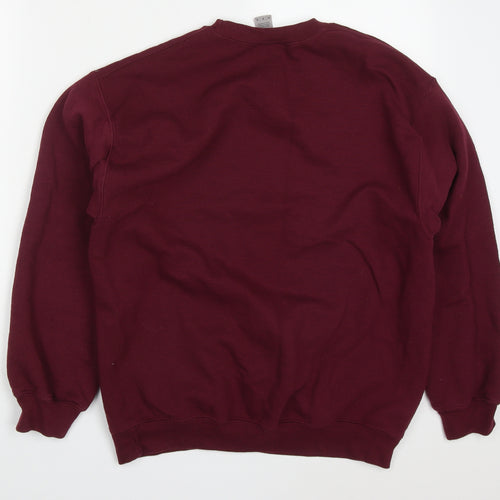 Gildan Womens Purple  Cotton Pullover Sweatshirt Size M  Pullover - We're All A Little Mad Here