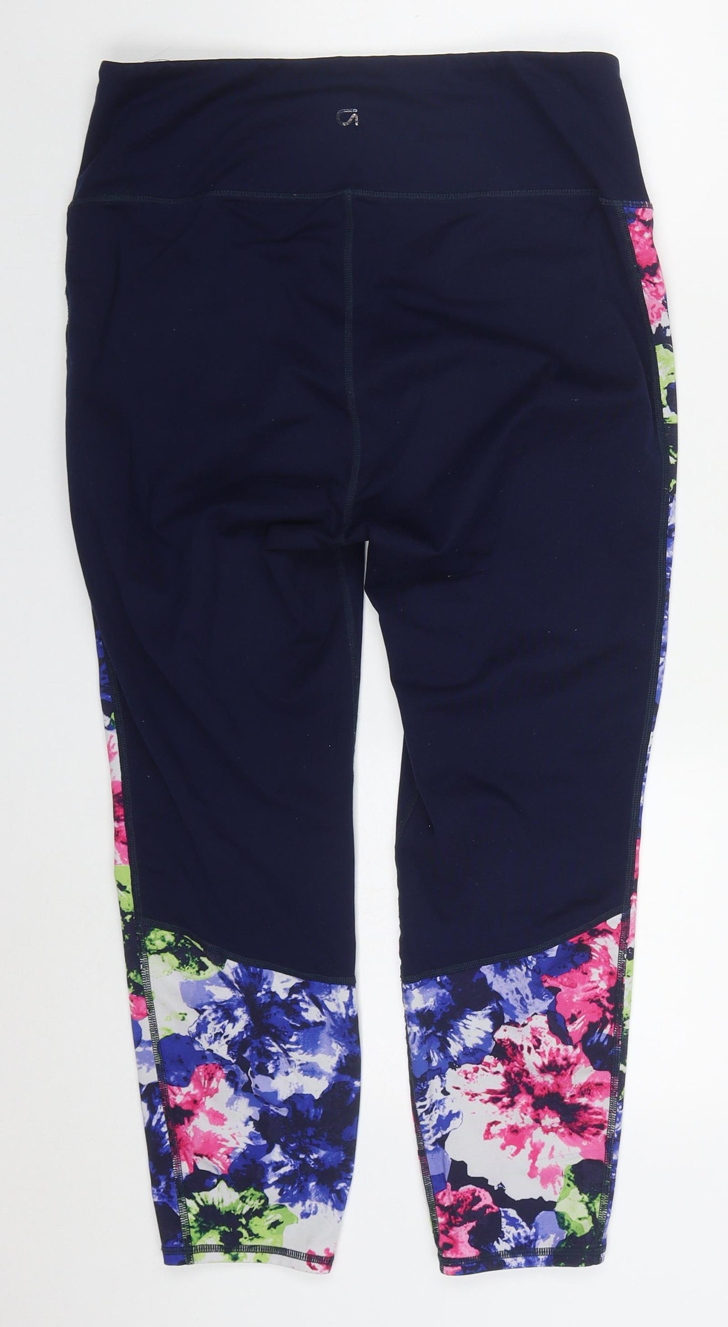 Gap Womens Blue Floral Polyester Capri Leggings Size L L24 in Regular