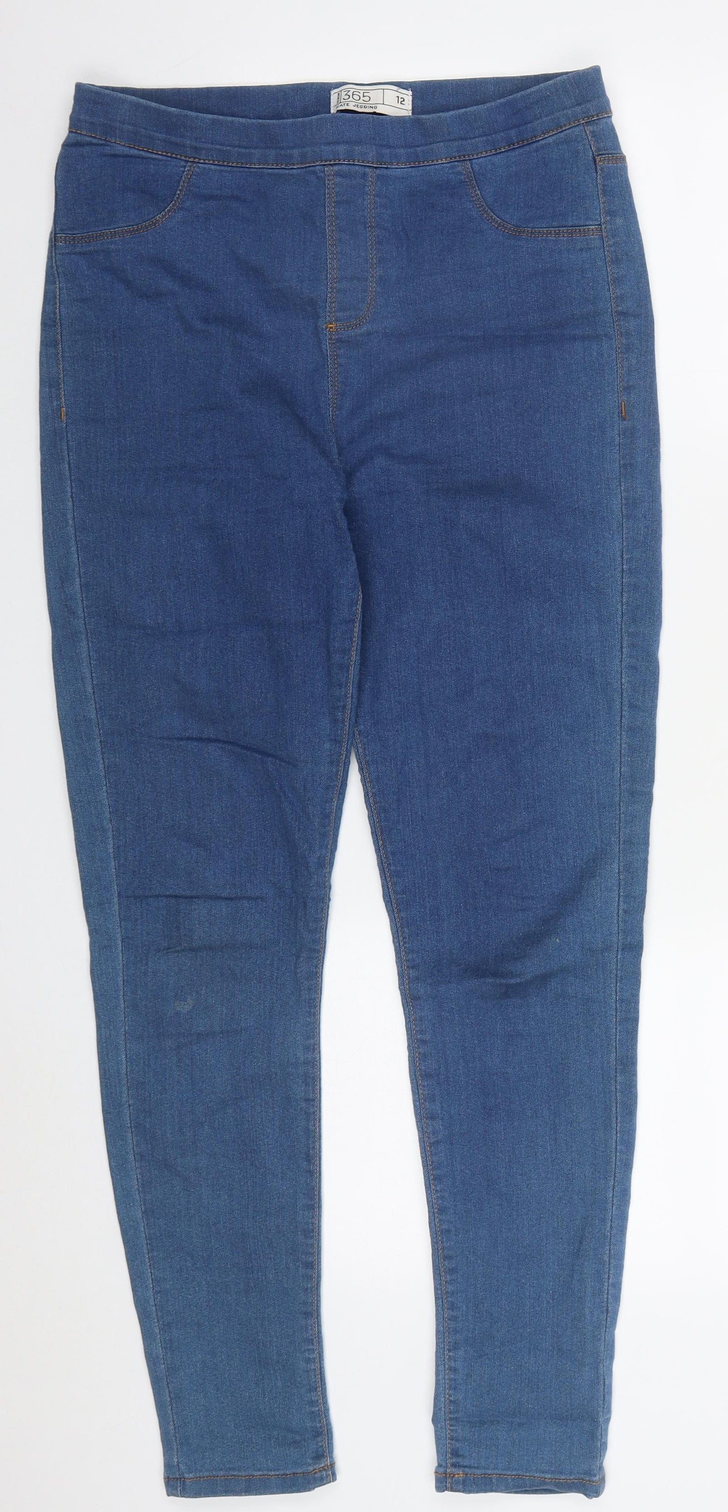 365 Denim Womens Blue  Cotton Jegging Jeans Size 12 L28 in Regular