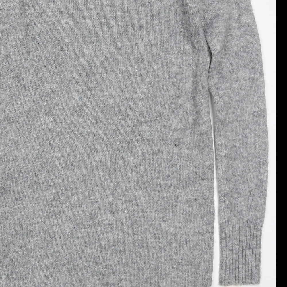 Primark Womens Grey  Acrylic Jumper Dress  Size 4  Round Neck Pullover