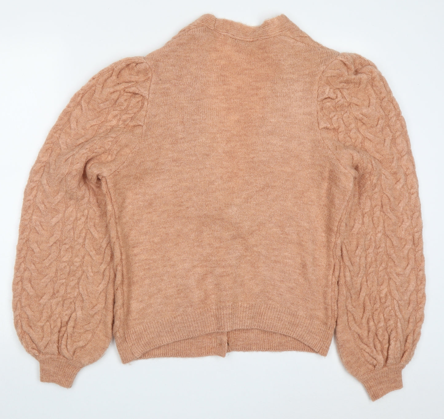 George Womens Pink V-Neck  Acrylic Cardigan Jumper Size S