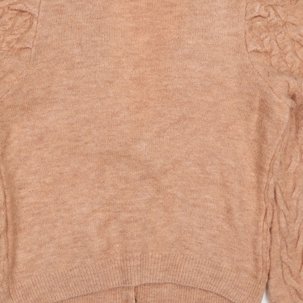 George Womens Pink V-Neck  Acrylic Cardigan Jumper Size S