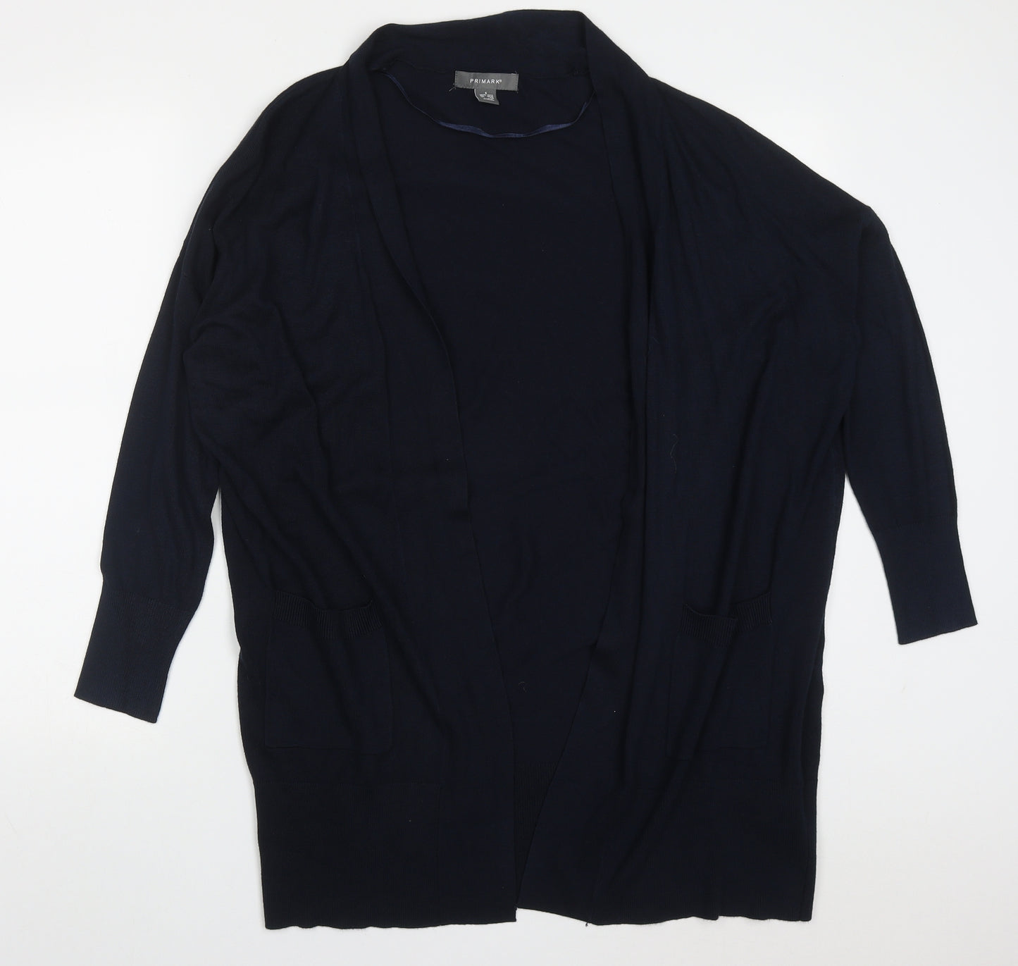 Primark Womens Blue V-Neck  Viscose Cardigan Jumper Size 10