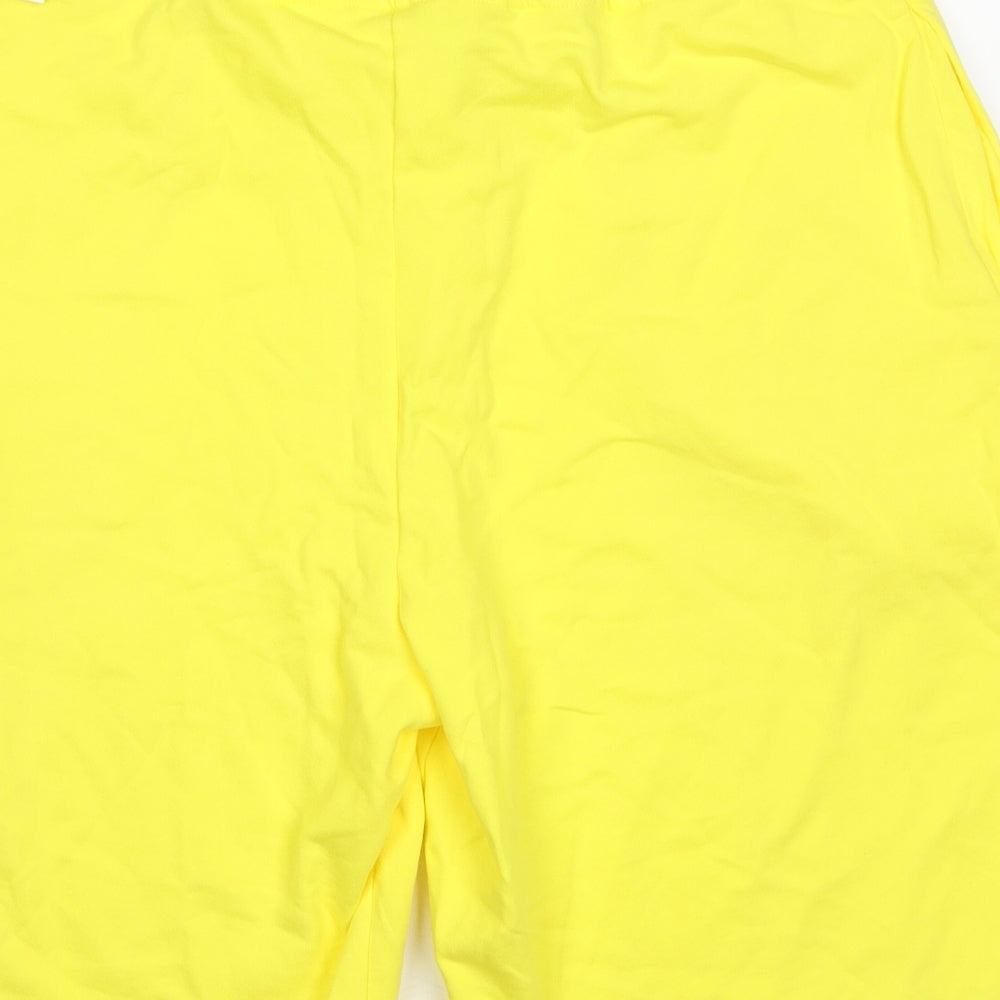 George Mens Yellow  Cotton Sweat Shorts Size M L9 in Regular Drawstring