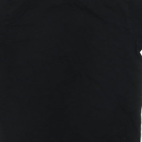NEXT Boys Black  Cotton Basic T-Shirt Size 8 Years Crew Neck Pullover - Plug In