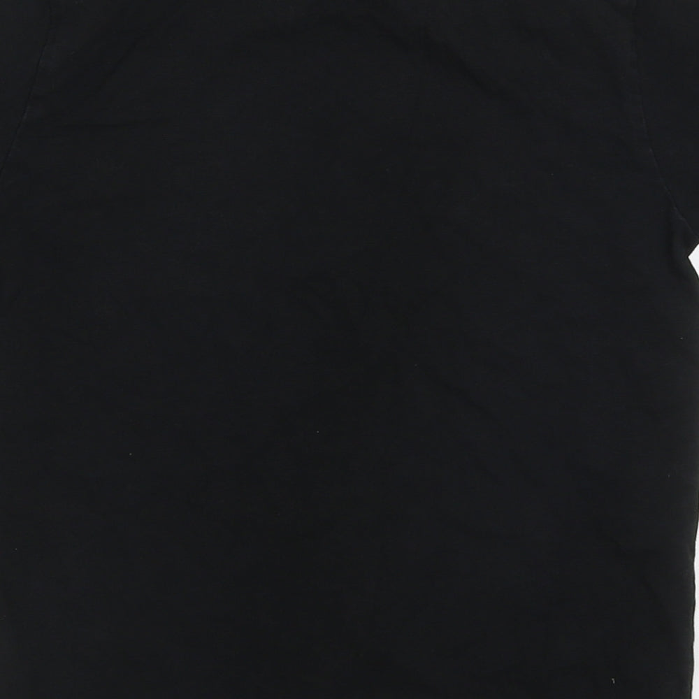 NEXT Boys Black  Cotton Basic T-Shirt Size 8 Years Crew Neck Pullover - Plug In