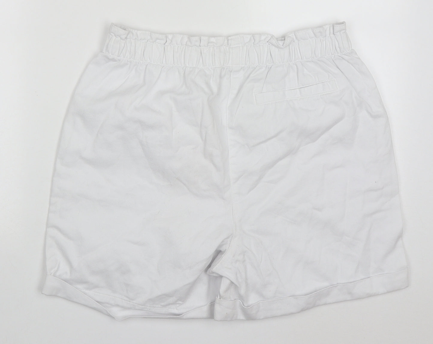 Papaya Womens White  Cotton Mom Shorts Size 14 L3 in Regular Button