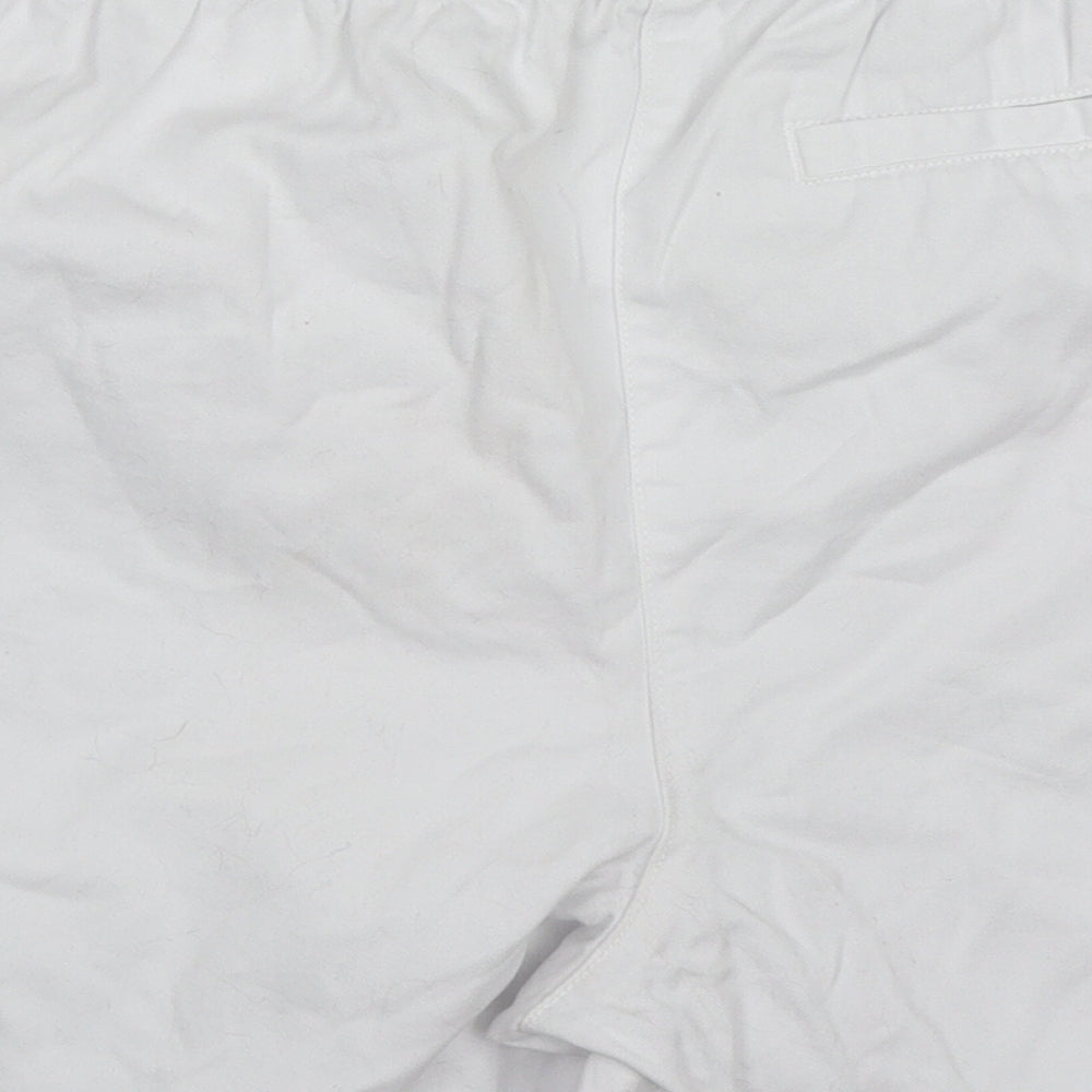 Papaya Womens White  Cotton Mom Shorts Size 14 L3 in Regular Button