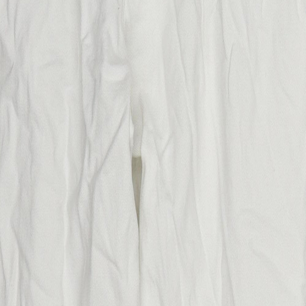 New Look Womens White  Cotton Mom Jeans Size 12 L27 in Regular Hook & Eye