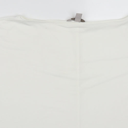 H&M Womens White  Polyester Basic T-Shirt Size M Round Neck