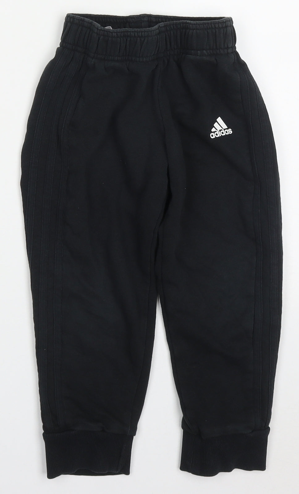adidas Boys Black  Cotton Sweatpants Trousers Size 4-5 Years  Regular