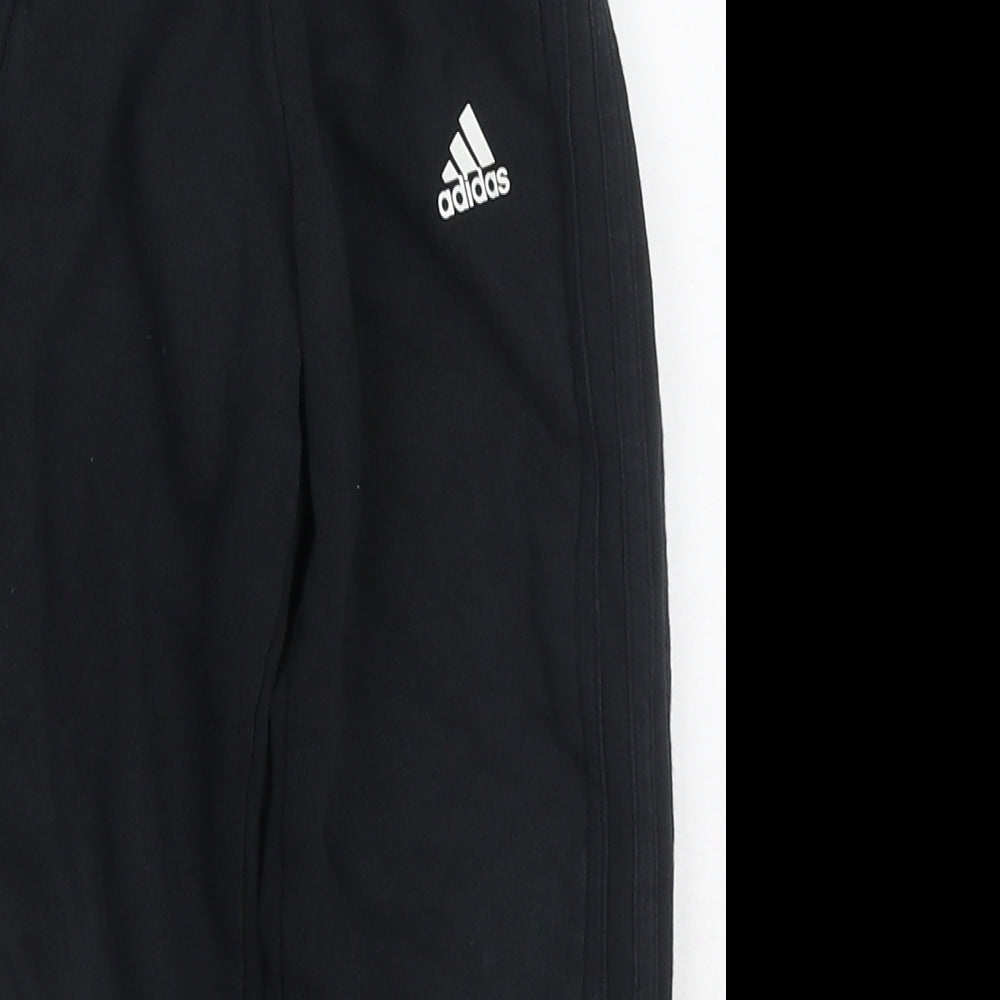 adidas Boys Black  Cotton Sweatpants Trousers Size 4-5 Years  Regular