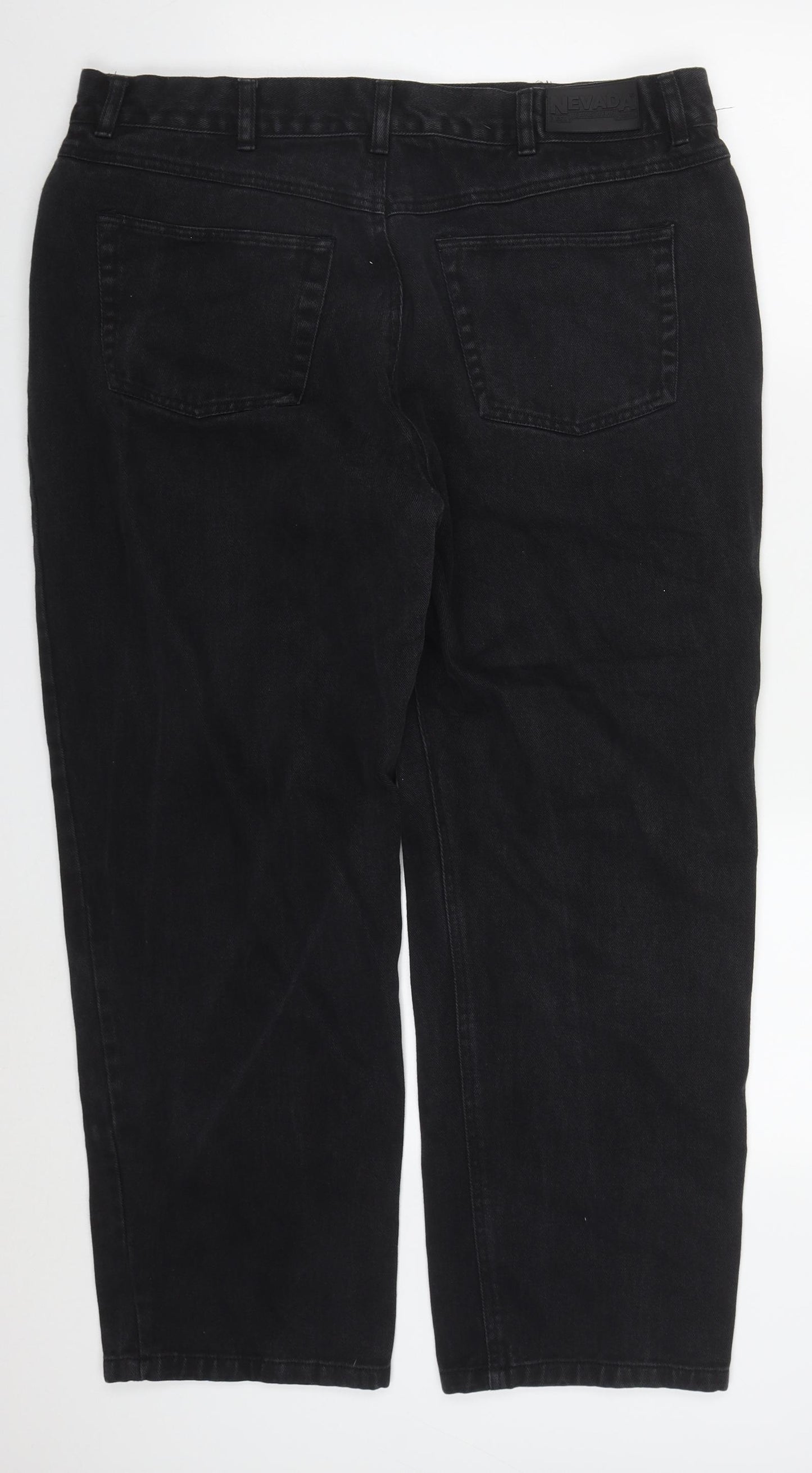 Nevada Mens Black  Cotton Straight Jeans Size 40 L27 in Regular Button