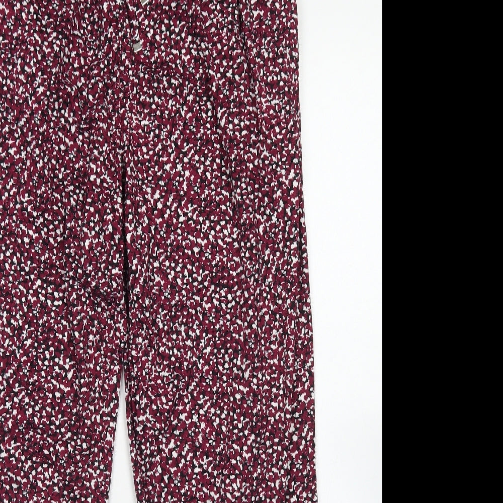 New Look Womens Purple Polka Dot Polyester Trousers  Size 10 L26 in Regular