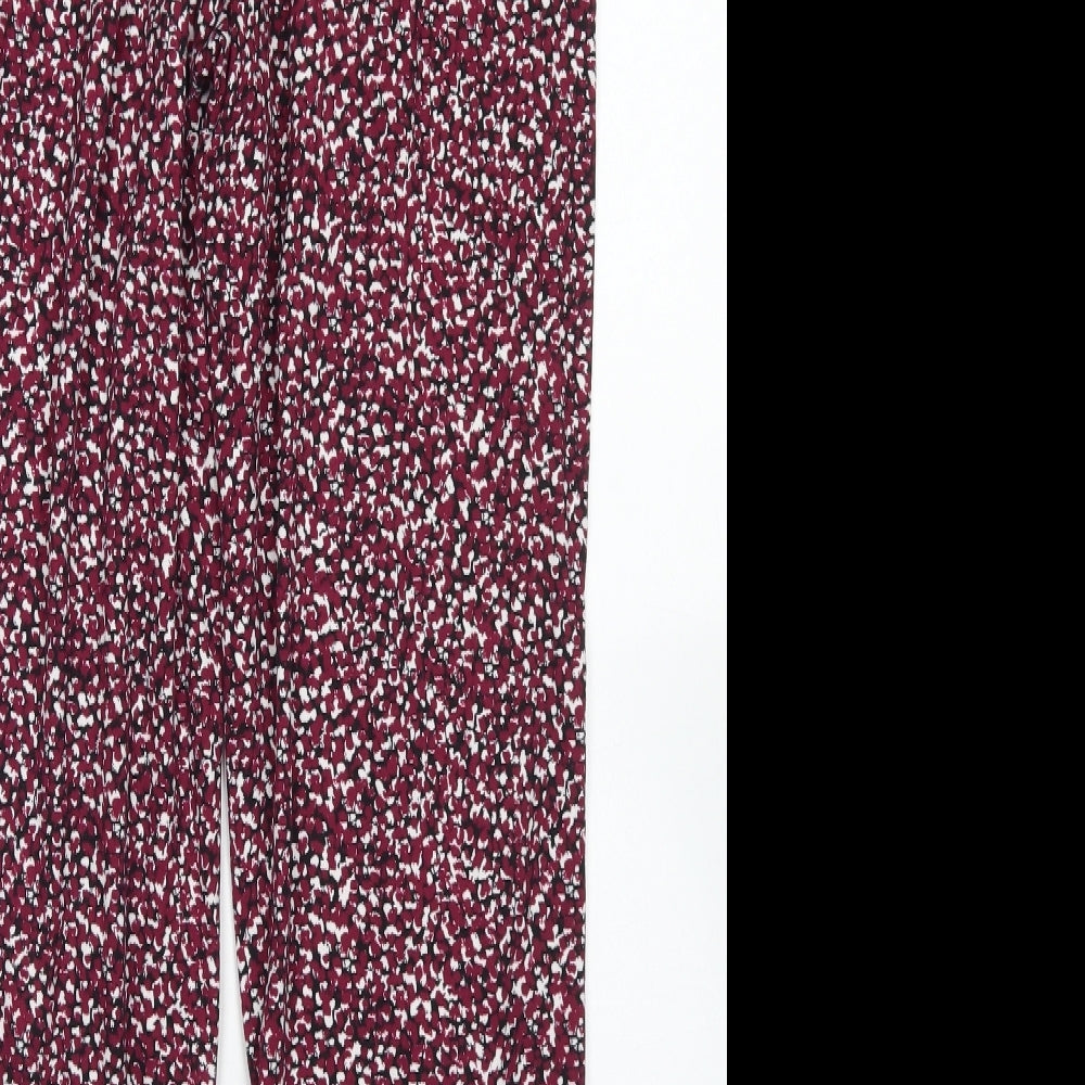 New Look Womens Purple Polka Dot Polyester Trousers  Size 10 L26 in Regular