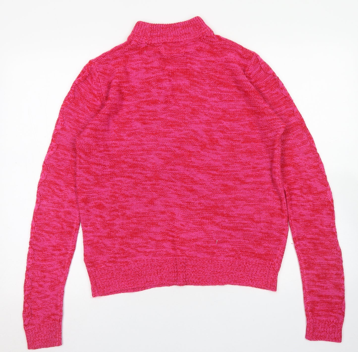 Papaya Womens Pink Mock Neck  Acrylic Pullover Jumper Size M