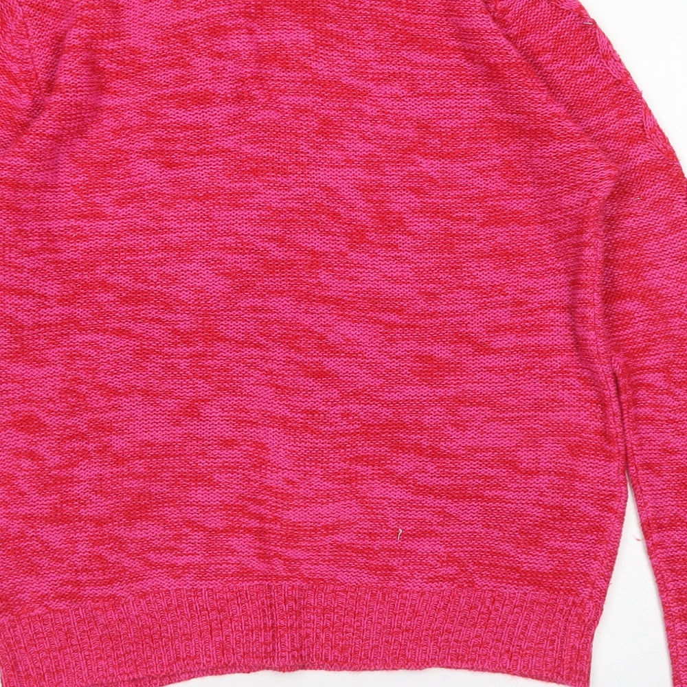 Papaya Womens Pink Mock Neck  Acrylic Pullover Jumper Size M
