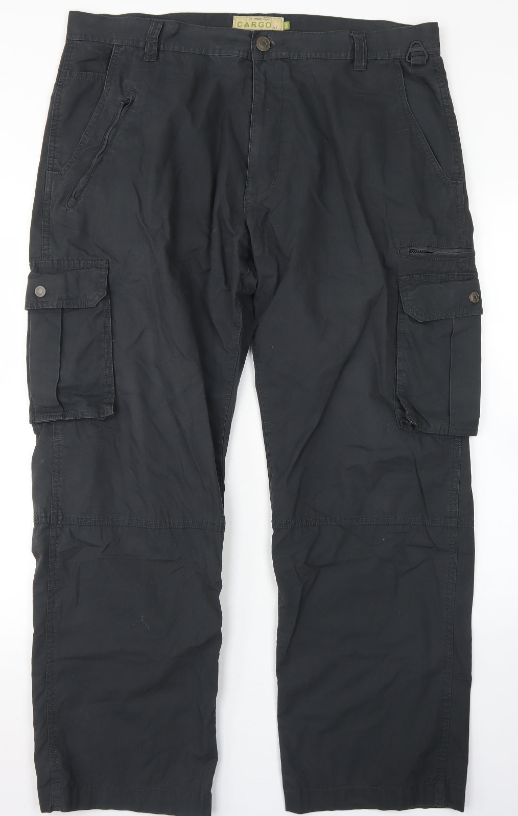 NEXT Mens Grey  Cotton Capri Trousers Size 38 in L31 in Regular Button