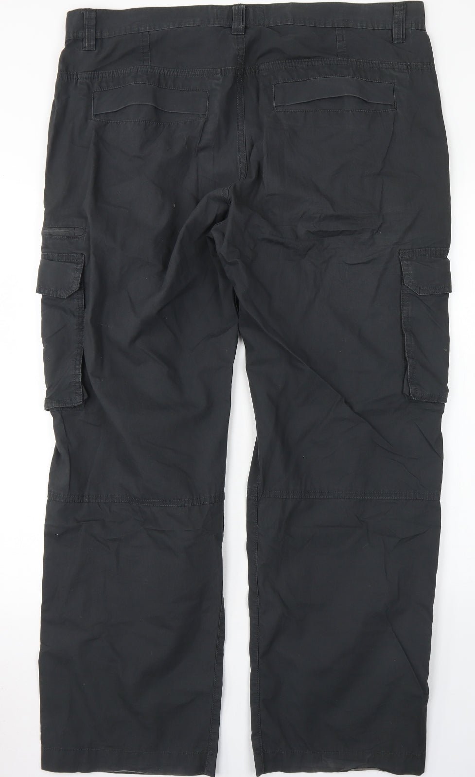 NEXT Mens Grey  Cotton Capri Trousers Size 38 in L31 in Regular Button