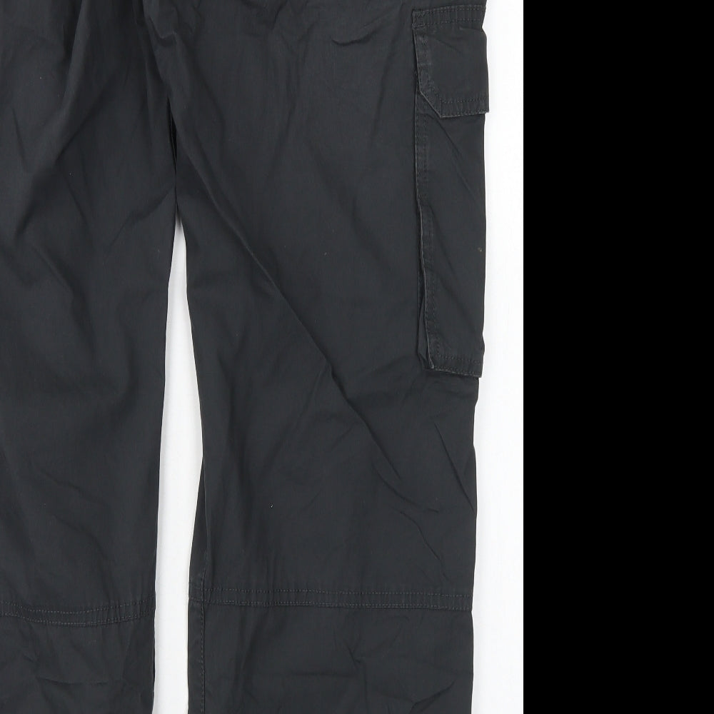 NEXT Mens Grey  Cotton Capri Trousers Size 38 in L31 in Regular Button