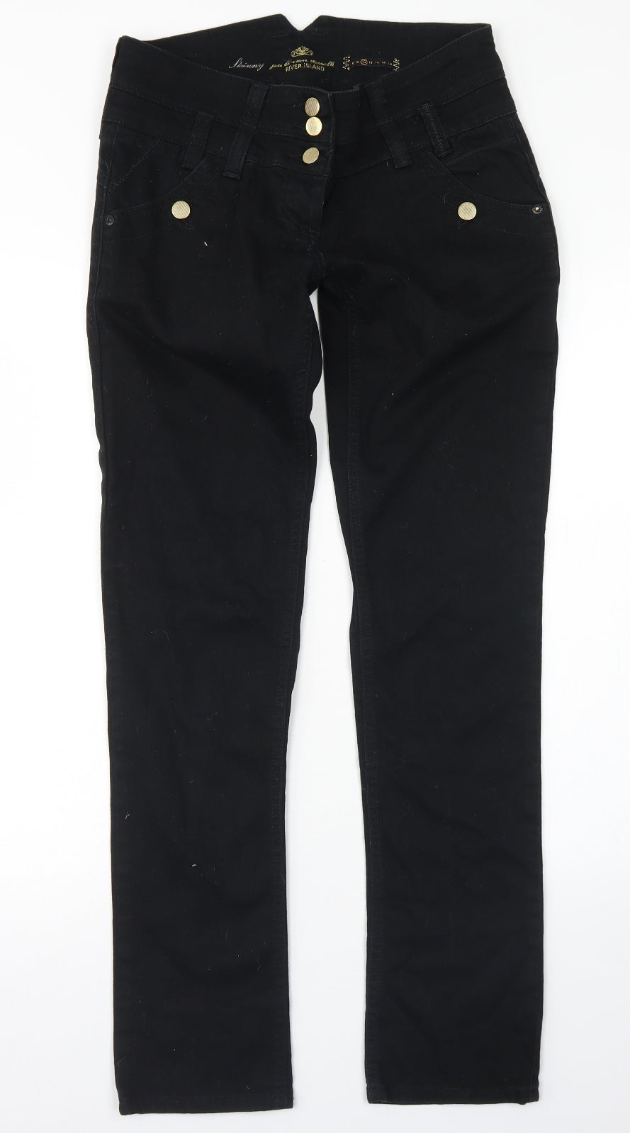 River Island Womens Black  Cotton Skinny Jeans Size 10 L30 in Regular Button