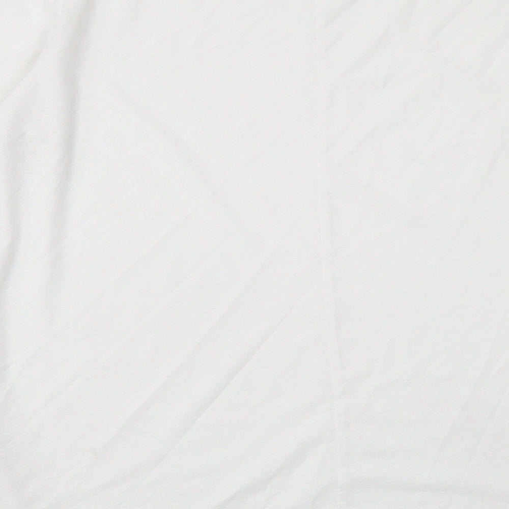 NEXT Womens White  Polyester Basic T-Shirt Size 14 Crew Neck - Flare Sleeves