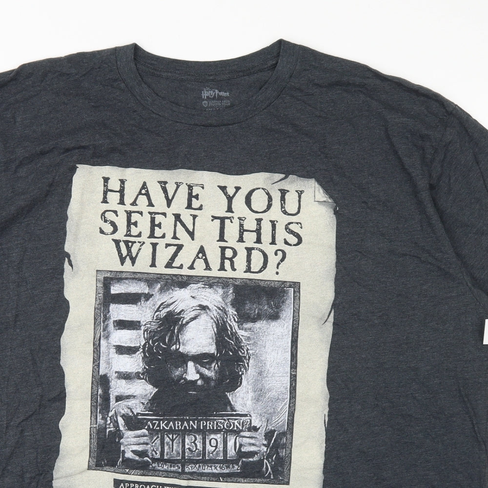 Warner Bros. Studio Tour Mens Grey  Cotton  T-Shirt Size 2XL Crew Neck  - Harry Potter Sirius Black