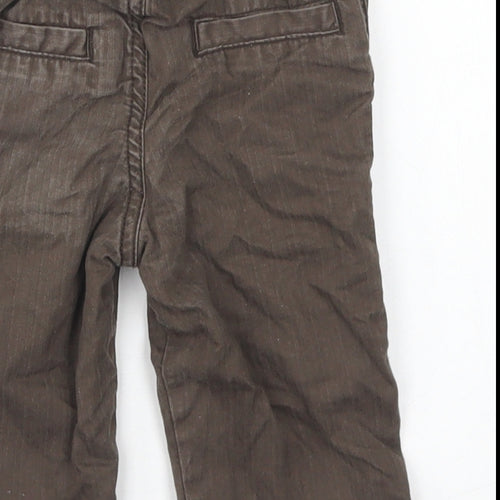 George Boys Brown  Cotton Cargo Trousers Size 3-6 Months  Snap