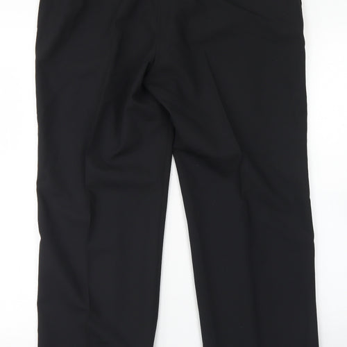 Preworn Mens Black  Polyester Dress Pants Trousers Size 34 in L28 in Regular Hook & Eye