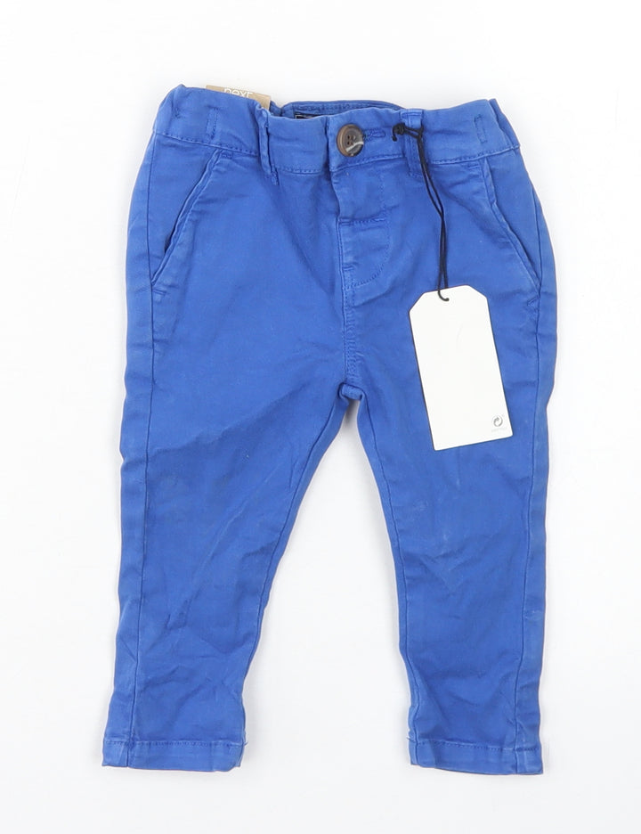 NEXT Boys Blue Cotton Capri Jeans Size 3-6 Months Button