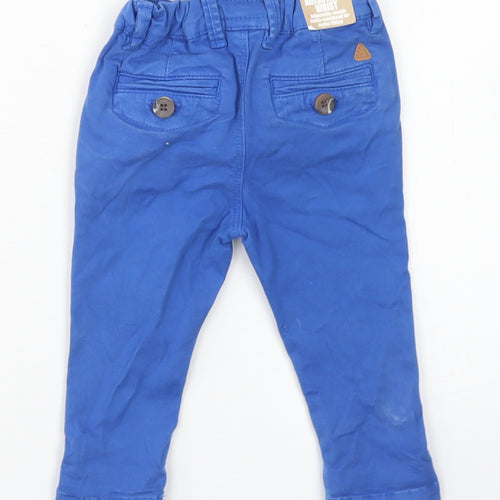 NEXT Boys Blue  Cotton Capri Jeans Size 3-6 Months  Button