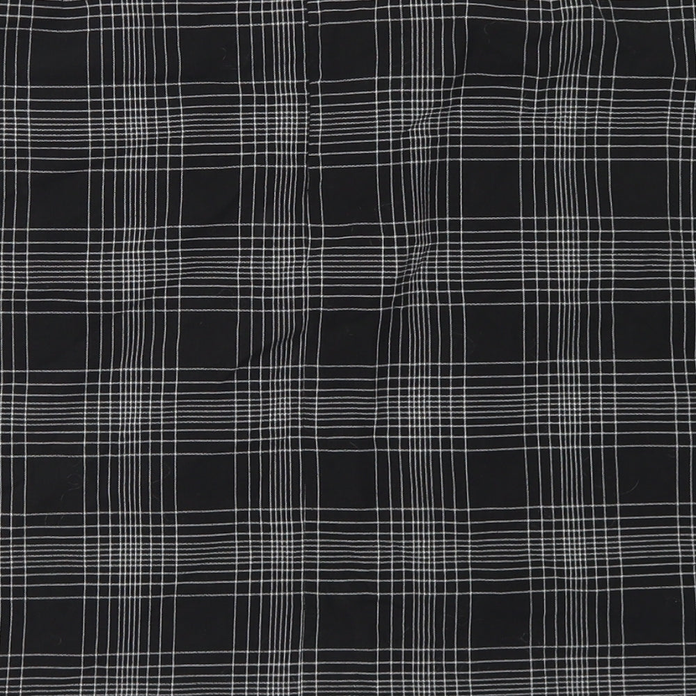 M&S Collection Womens Black Plaid Polyester A-Line Skirt Size 20   Zip